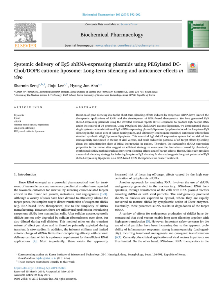 1 s2.0 S0006295219302096 Main | PDF | Rna Interference | Small ...
