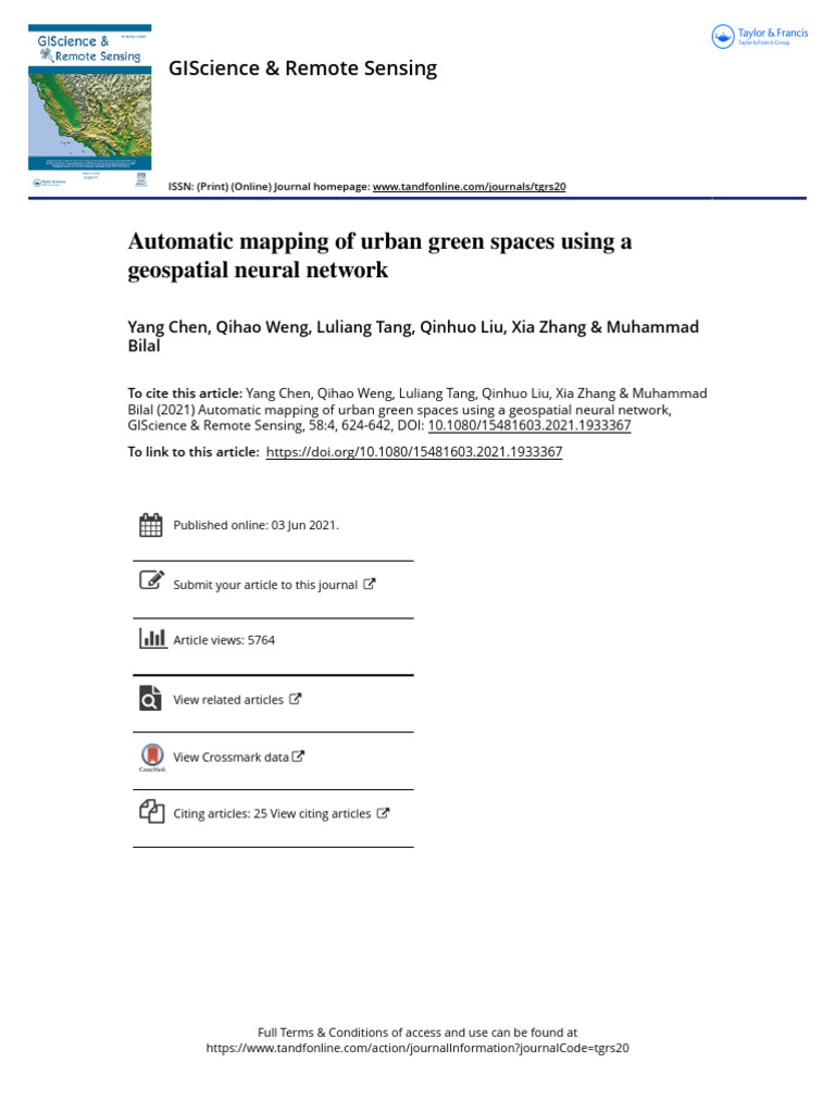 24 Automatic Mapping of Urban Green Spaces Using A Geospatial Neural ...