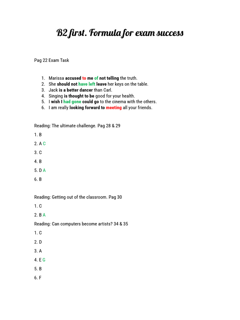 B2 First Exam Success Strategies | PDF