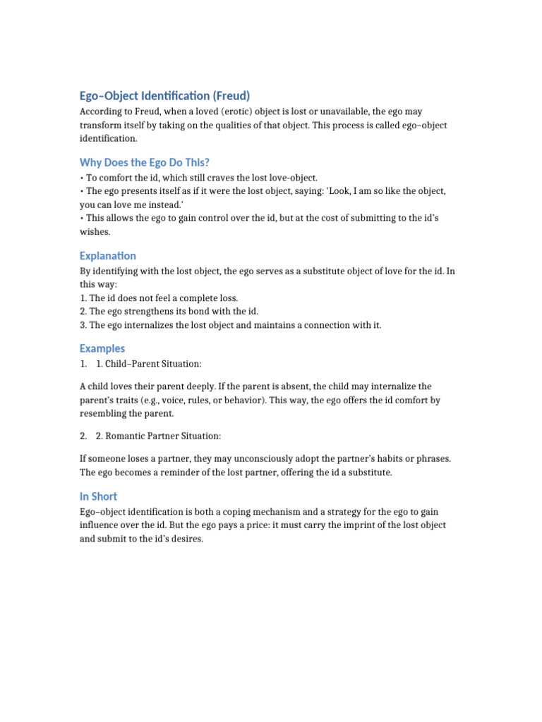 Understanding Ego-Object Identification | PDF