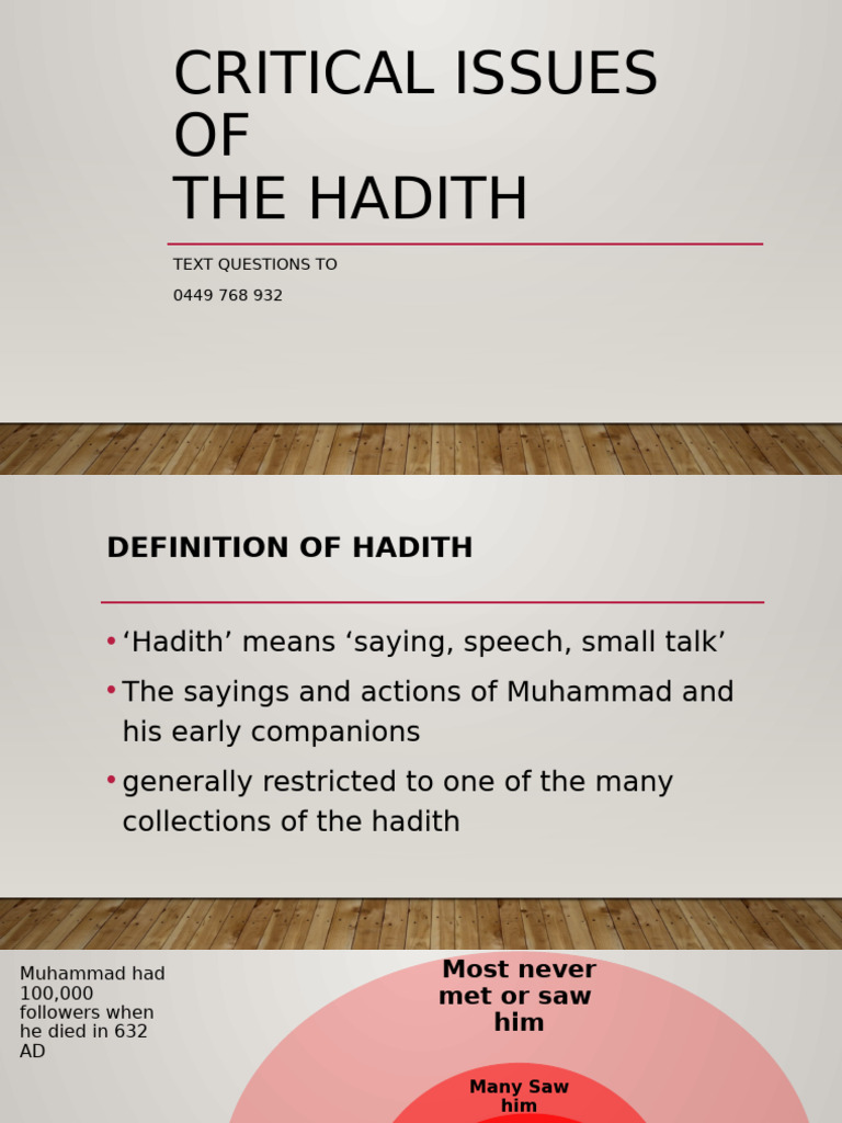 Critical Issues of The Hadith - Hong Kong 2019 | PDF | Hadith | Muhammad