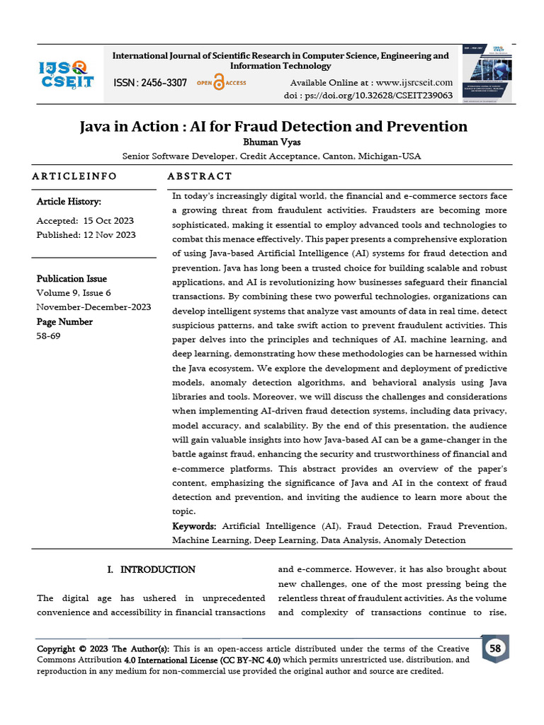 Java in Action AI For Fraud Detection An | PDF | Artificial ...