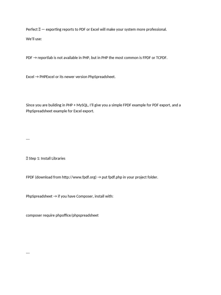 Exporting Reports To PDF | PDF | Microsoft Excel | Software