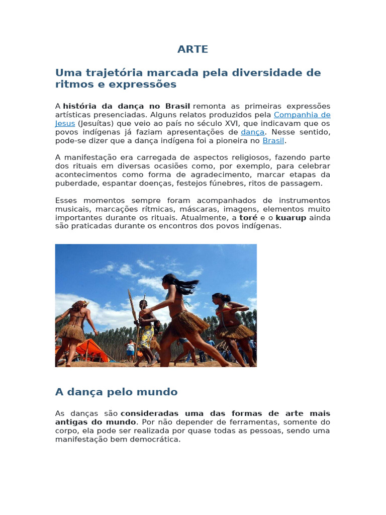 História da Dança no Brasil e no Mundo | PDF