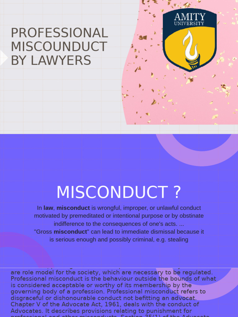 Understanding Professional Misconduct in Law | PDF | Advocate | Lawyer
