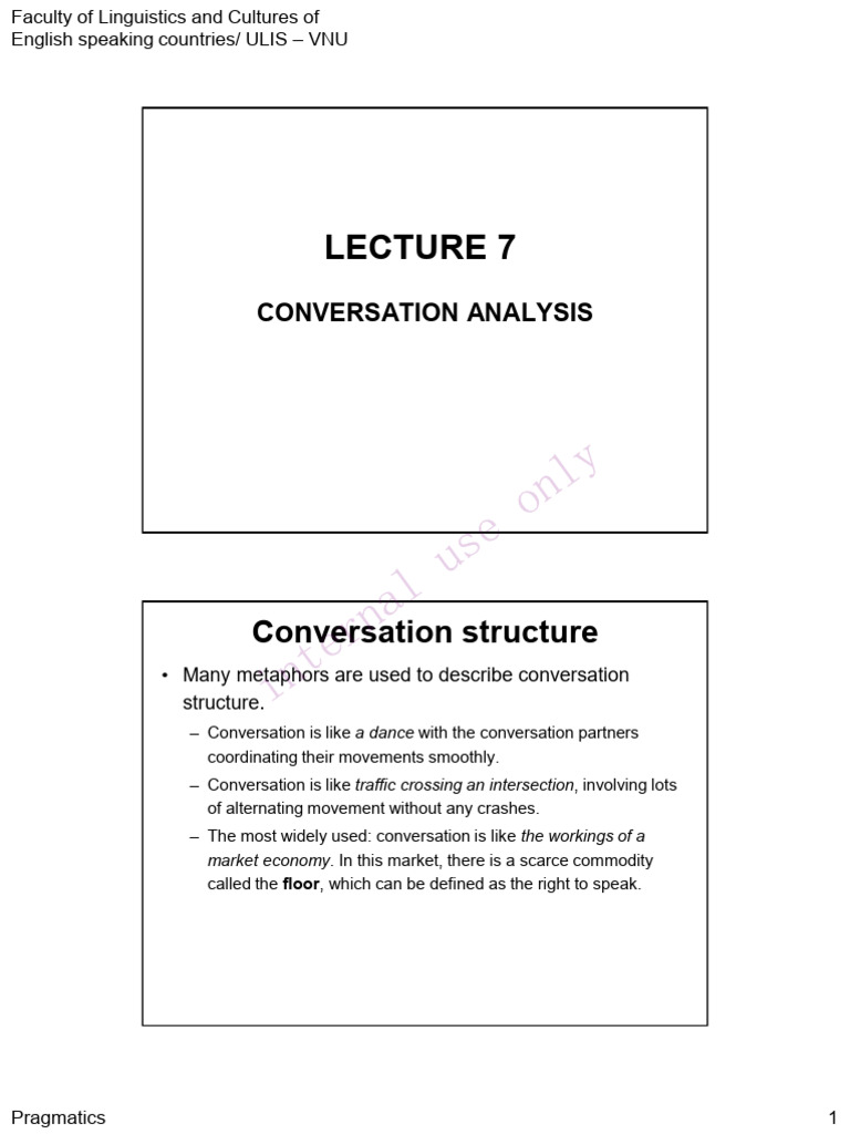 Conversation Analysis: Turn-Taking Dynamics | PDF | Human Communication ...