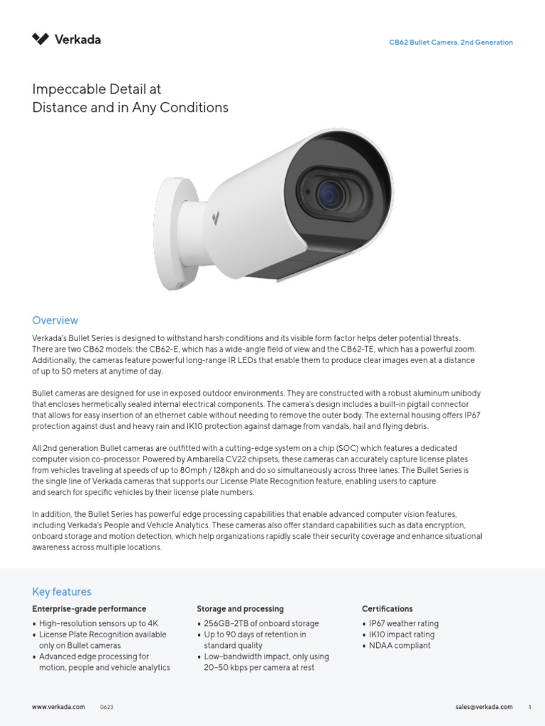 CB62 Bullet Camera Overview | PDF | Camera | Camera Lens