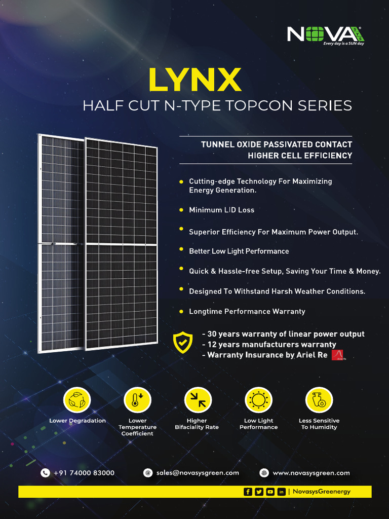Novasys Solar Panel Datasheet 550 Series | PDF | Solar Energy ...