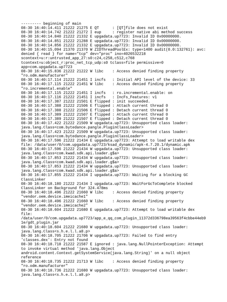 App Error Logs and Warnings Analysis | PDF | Computer Architecture ...