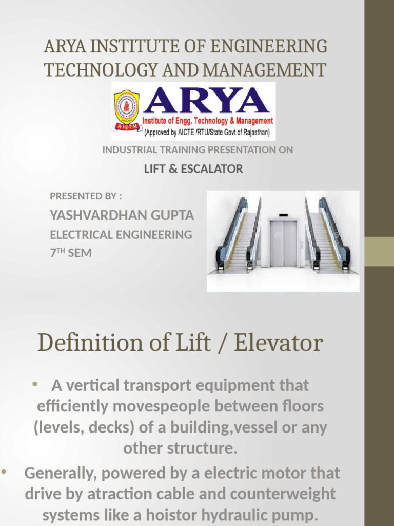 Lift and Escalator Overview Guide | PDF | Elevator | Mechanical Engineering