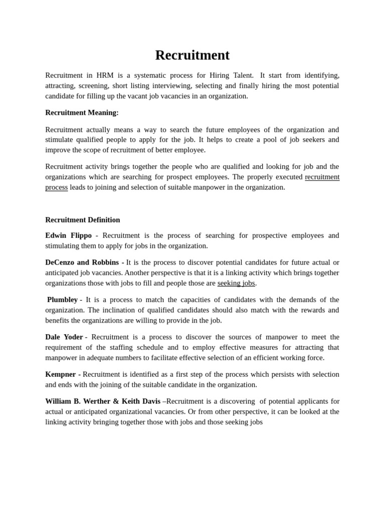 Comprehensive Guide to Recruitment Process | PDF | Recruitment | Employment