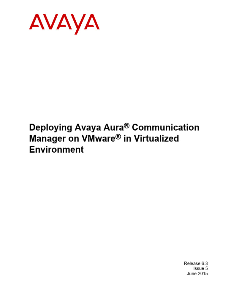 Avaya Aura Deployment on VMware | PDF | Virtualization | Virtual Machine