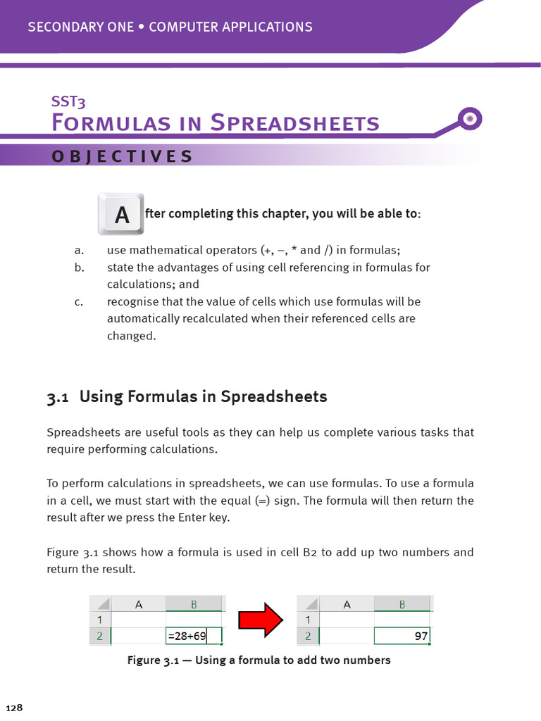 26 SST3 Formulas in Spreadsheets | PDF | Spreadsheet | Formula