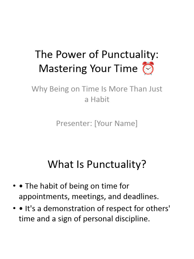 Mastering Punctuality for Success | PDF | Psychological Resilience ...