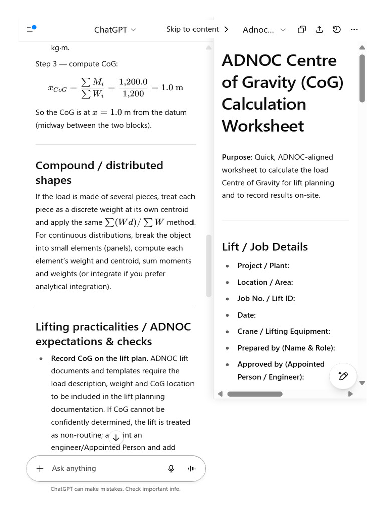 ADNOC CoG Calculation.01 | PDF