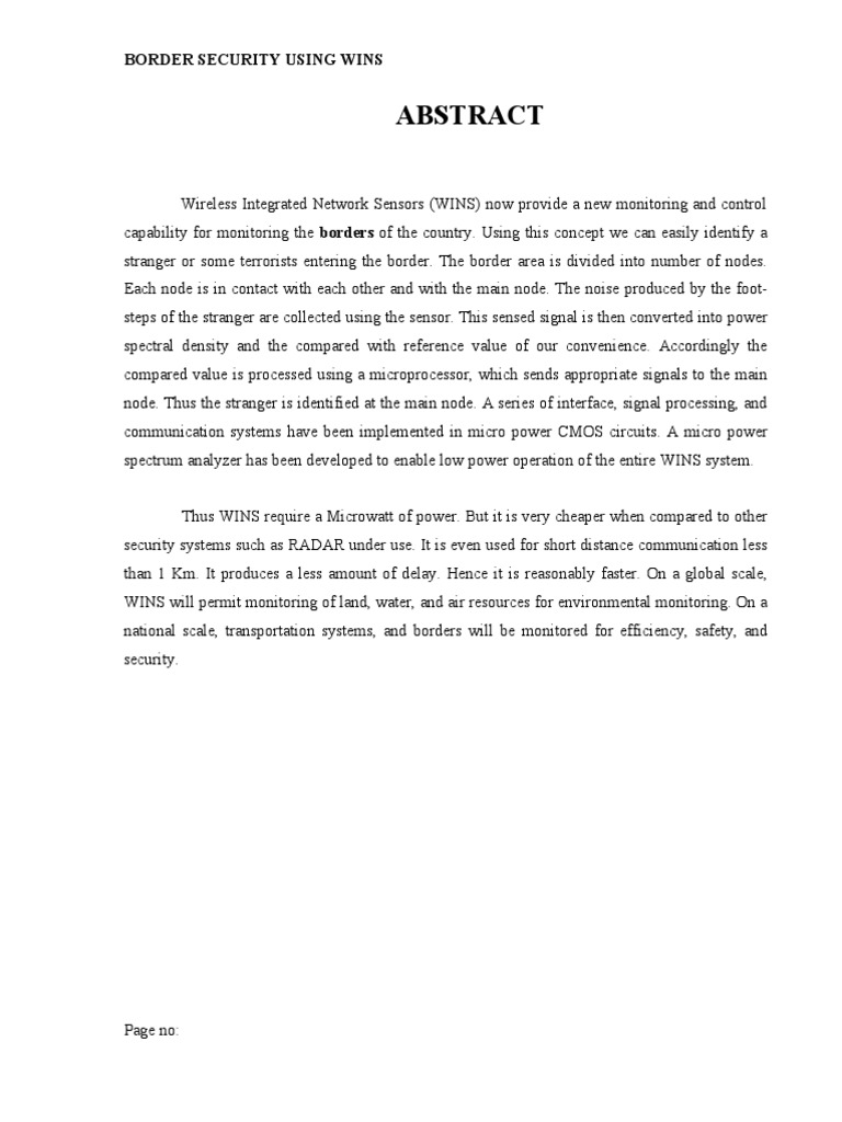 Border Security with Wireless Sensors | PDF | Spectral Density ...