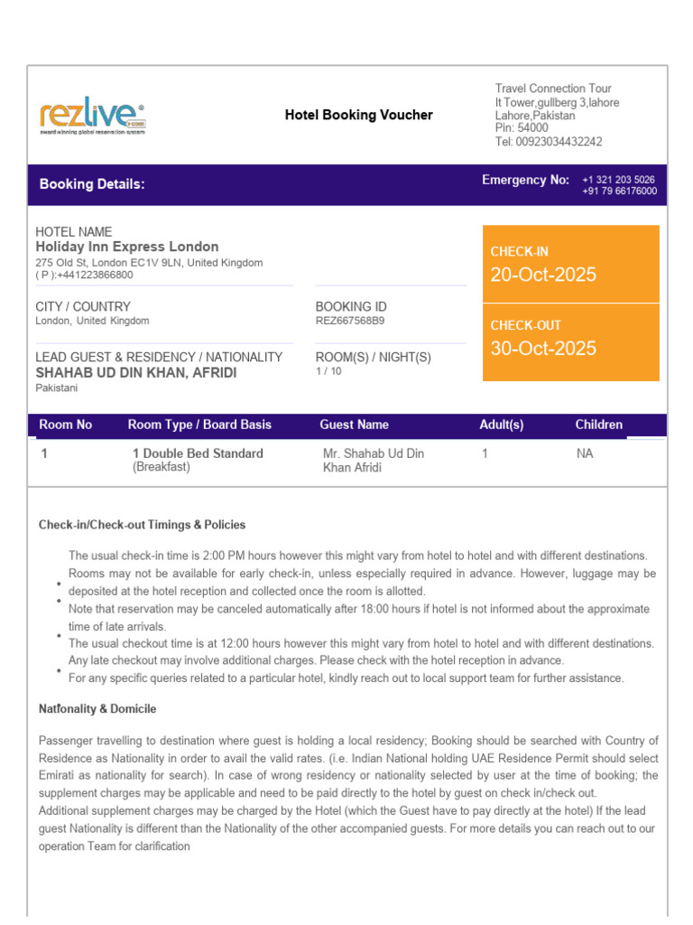 Shahab Ud Din RezLive - Com - An Award Winning B2B Global Reservation ...