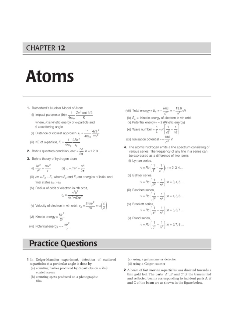Rutherford and Bohr Atomic Models Explained | PDF | Emission Spectrum ...