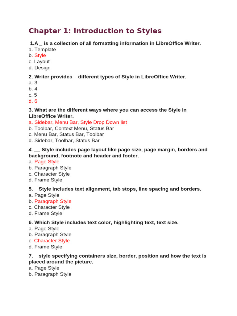 LibreOffice Writer Styles and Shortcuts | PDF | System Software | Computing