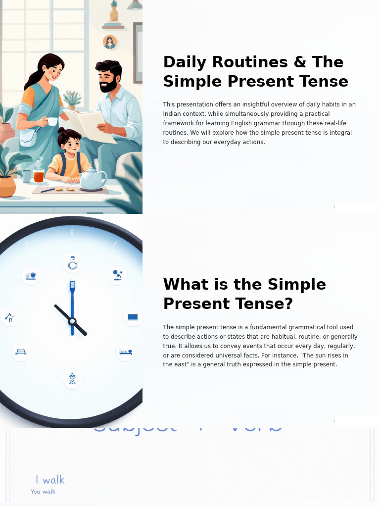 Daily Routines in Simple Present Tense | PDF | Verb | Grammatical Tense