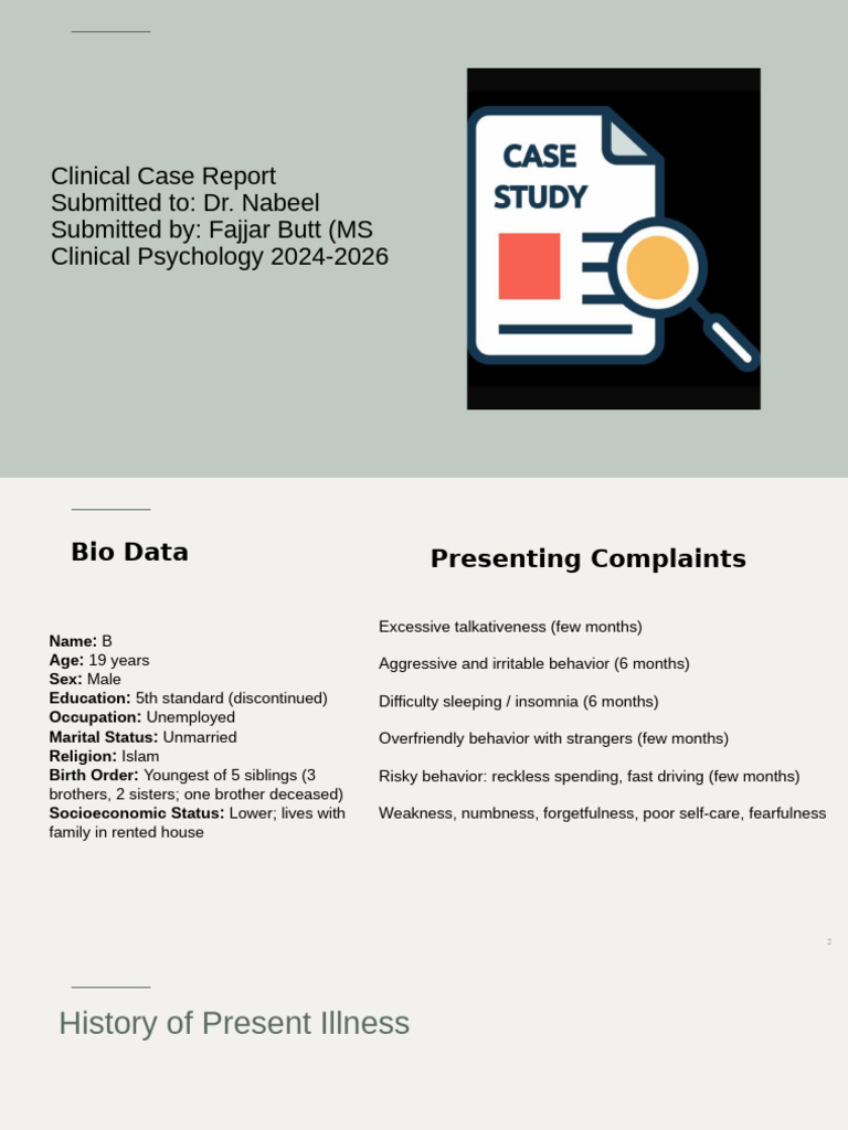 Case | PDF | Mania | Mental Health