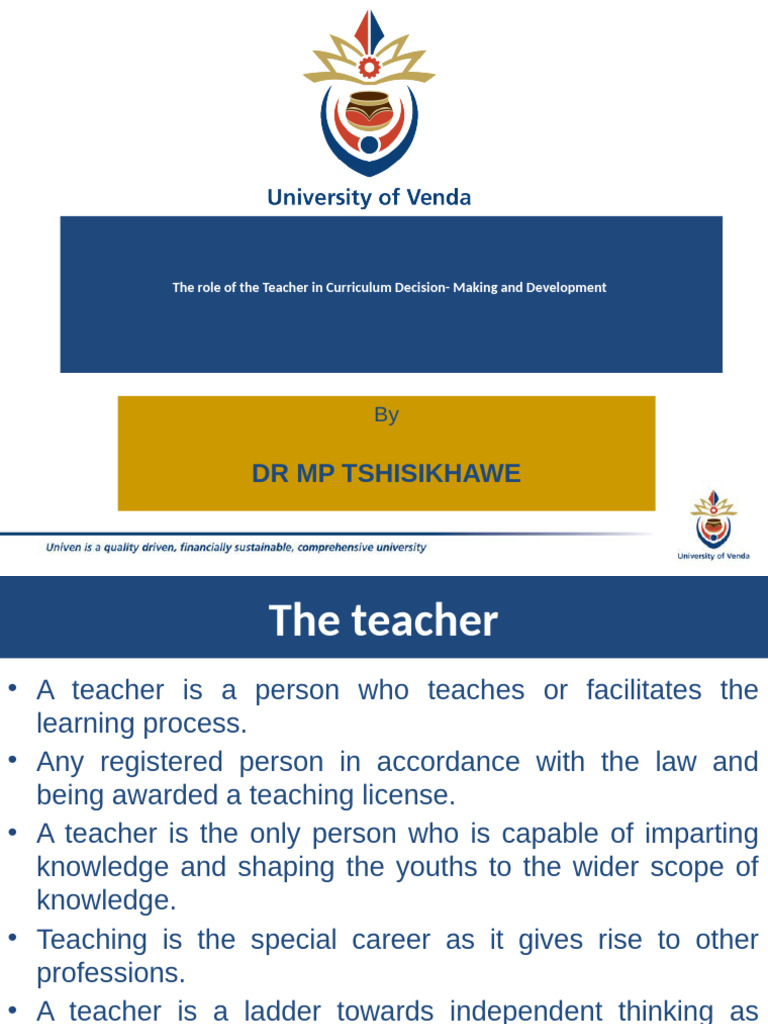 Teacher's Role in Curriculum Development | PDF | Teachers | Curriculum