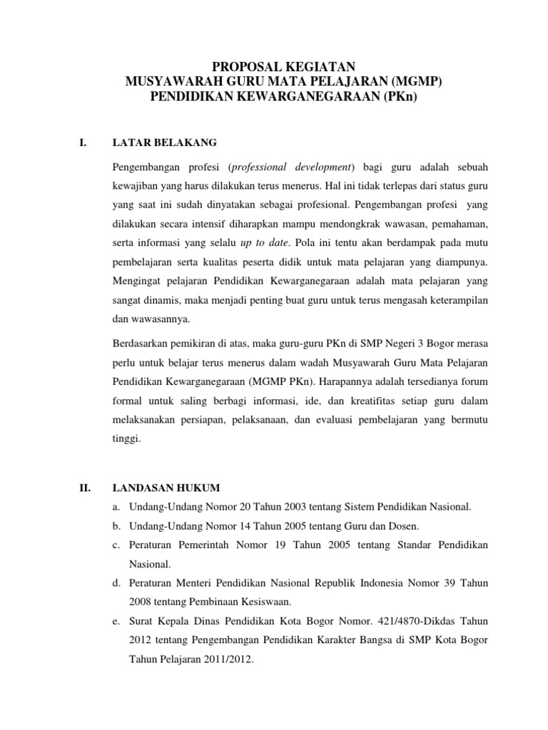 Proposal Kegiatan Mgmp Ips