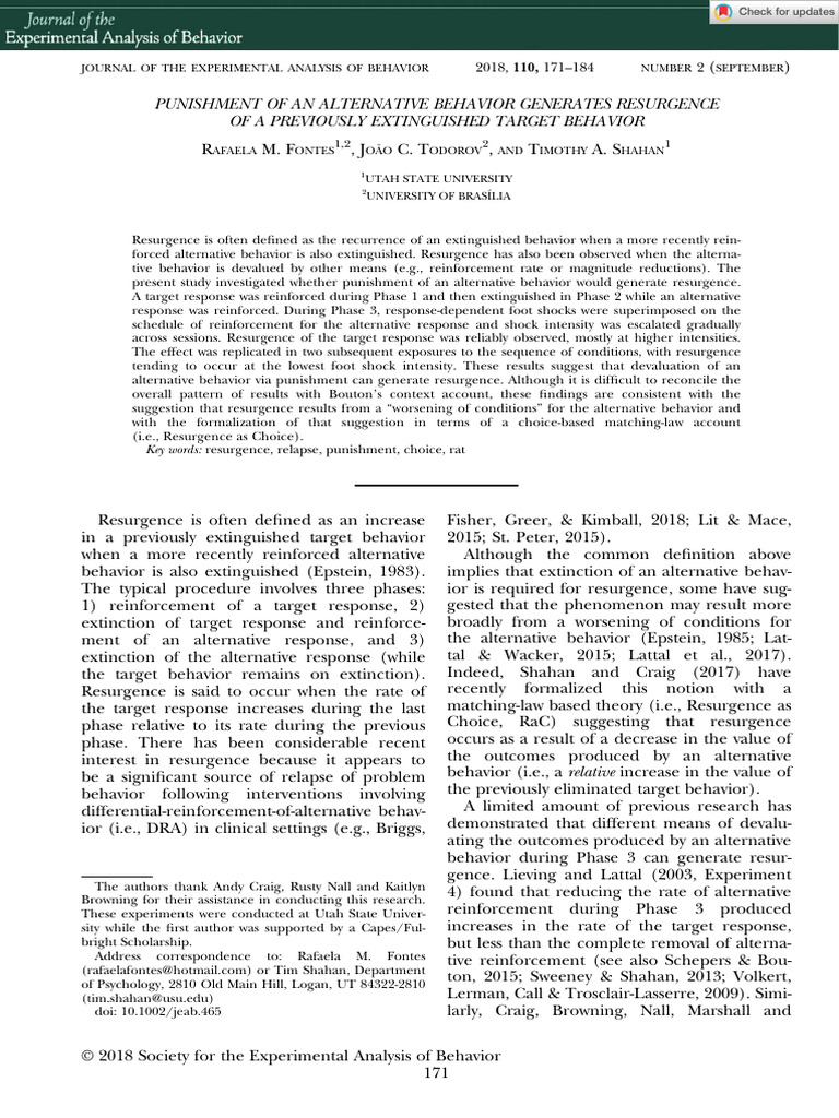 J Exper Analysis Behavior - 2018 - Fontes - Punish - 250911 - 163413 ...