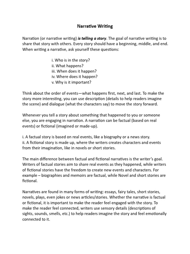 Understanding Narrative Writing Elements | PDF | Narration