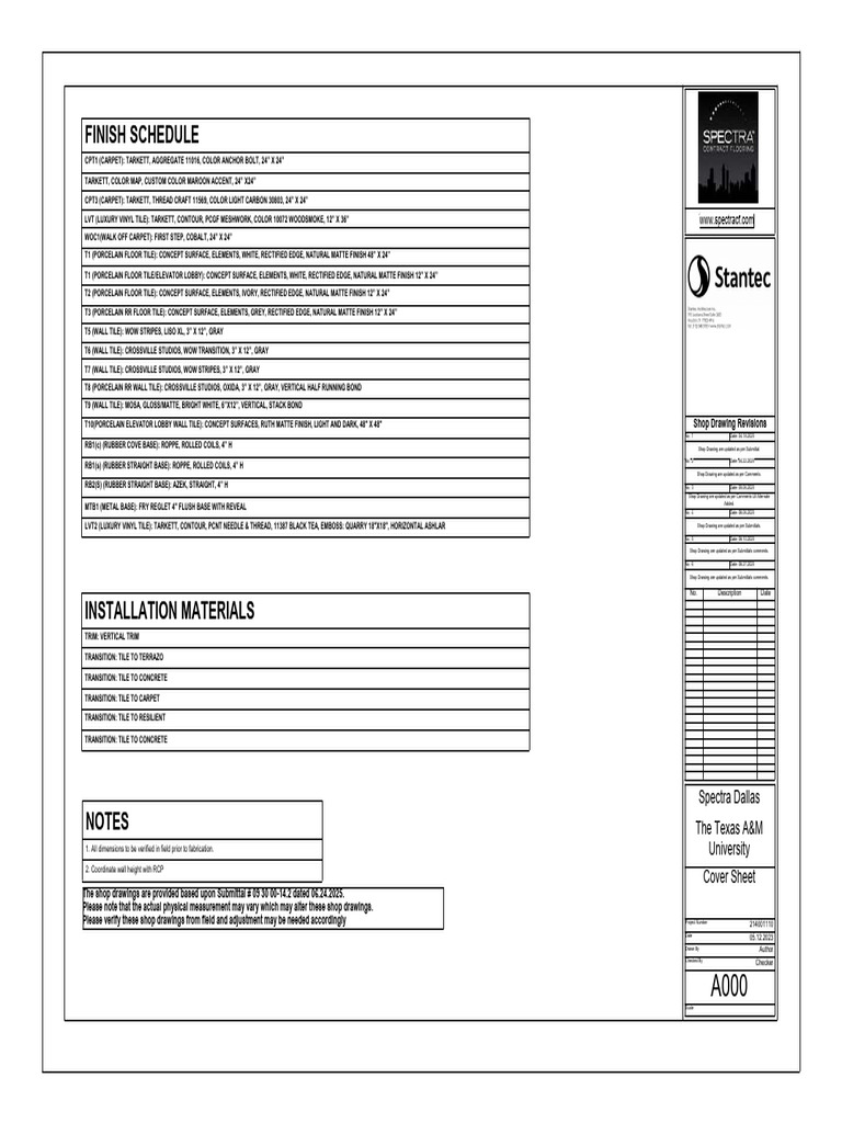 Shop Drawing Revisions for Flooring Project | PDF | Building Technology ...