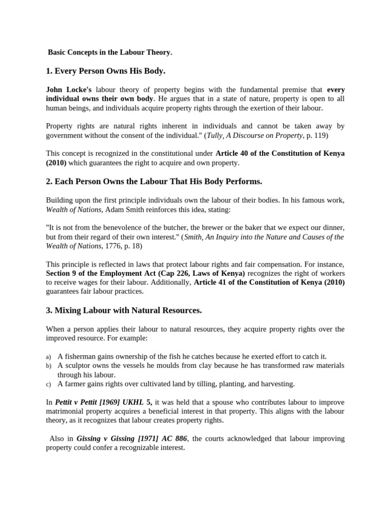 Labour Theory of Property Rights Explained | PDF | Property | The ...
