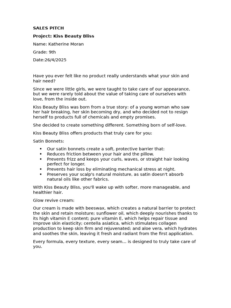 Sales Pitch | PDF