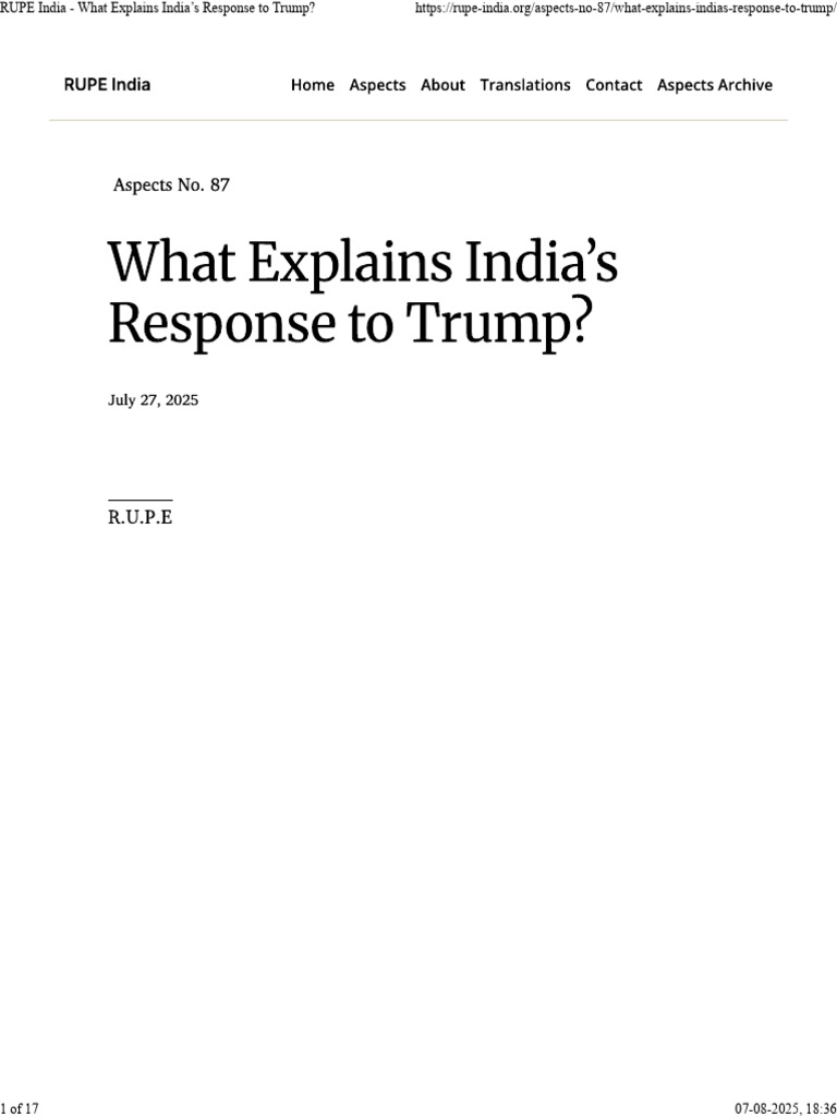 RUPE IndiaTrump | PDF