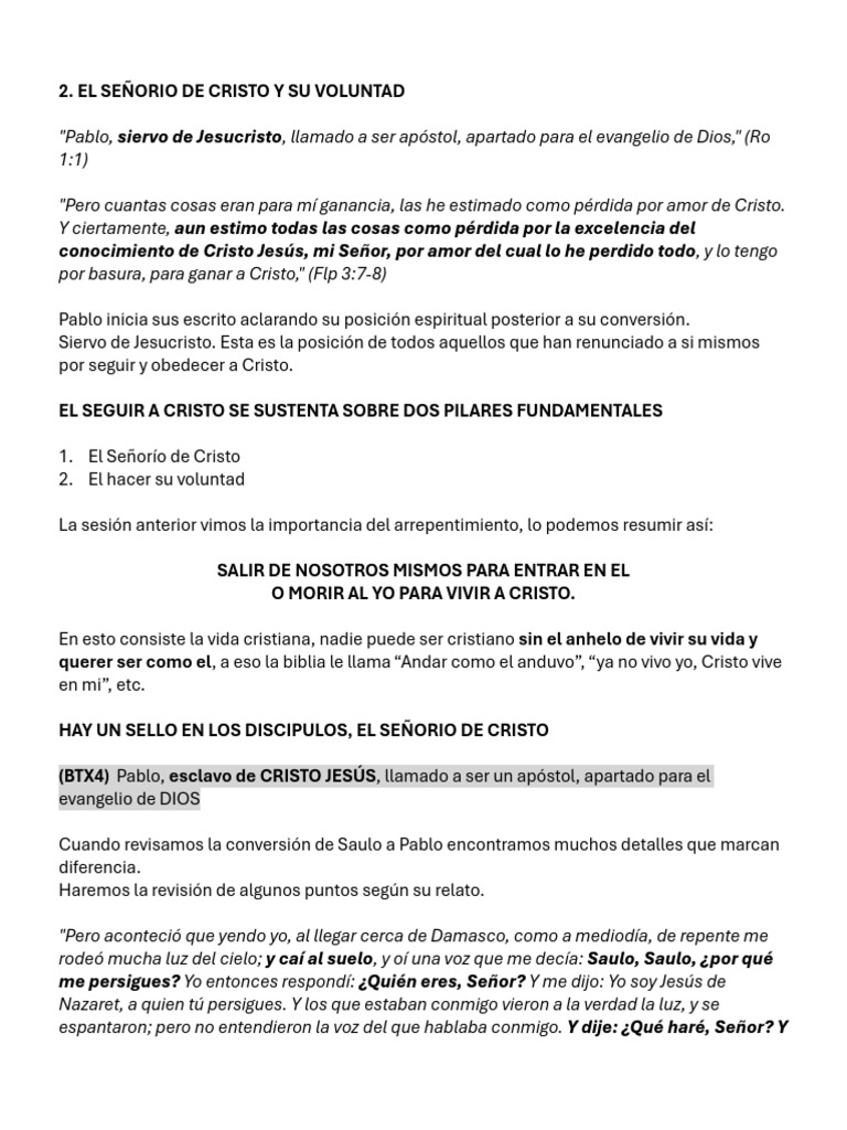 Señorío de Cristo y Su Voluntad | PDF | Pablo el apóstol | Cristo (título)