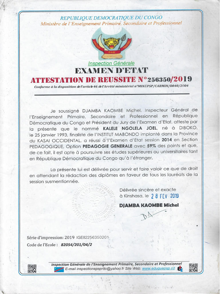 Attestation 1 | PDF