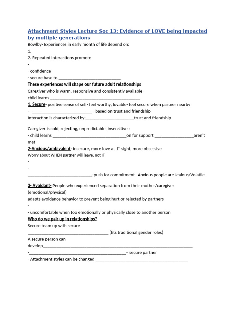 Understanding Attachment Styles in Relationships | PDF