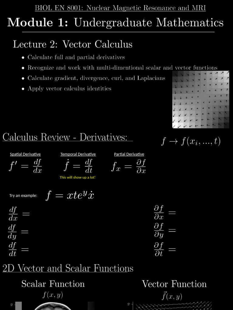 Module 01 - Mathematics Review - 2 - Vector Calculus | PDF