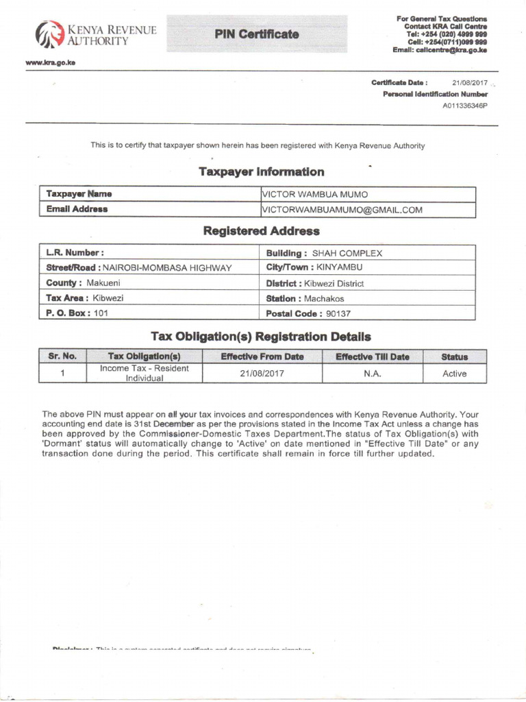Kra Cert | PDF