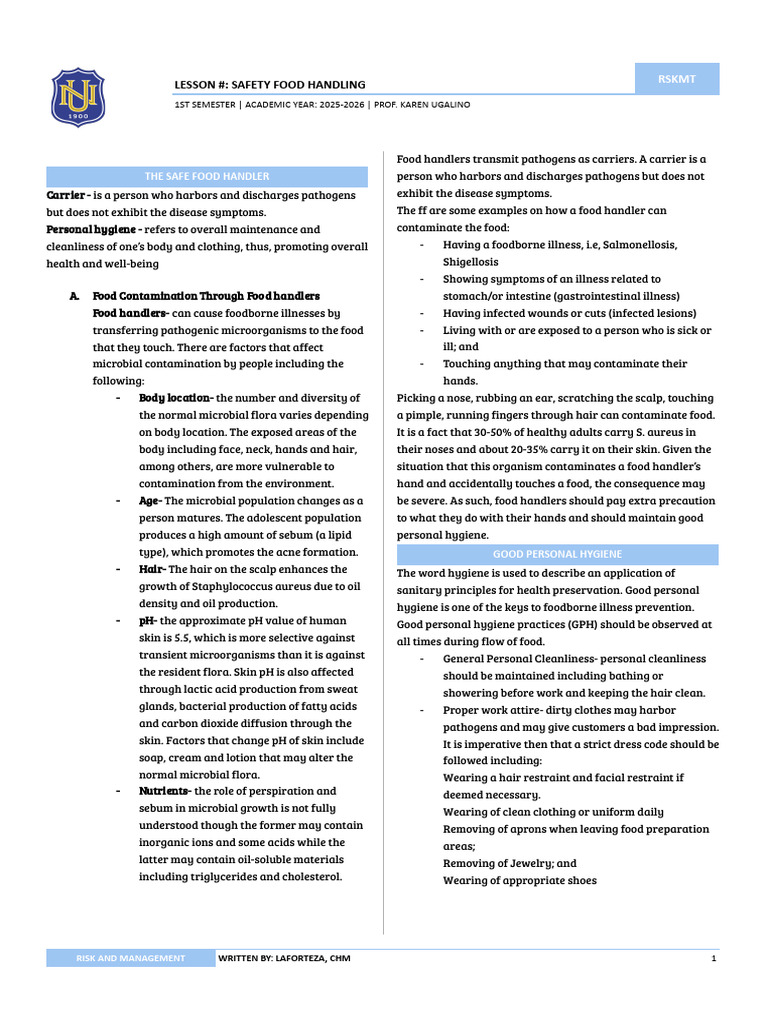 Safe Food Handling Practices Guide | PDF | Hand Washing | Hygiene
