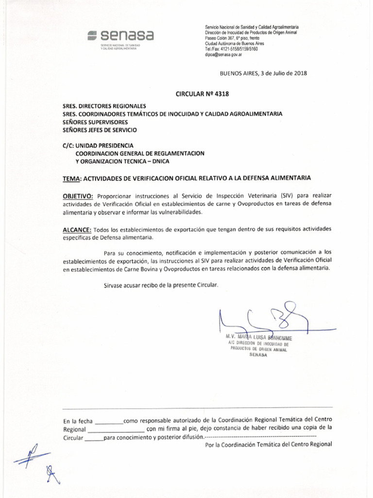 Circular 4318 Food Defense | PDF