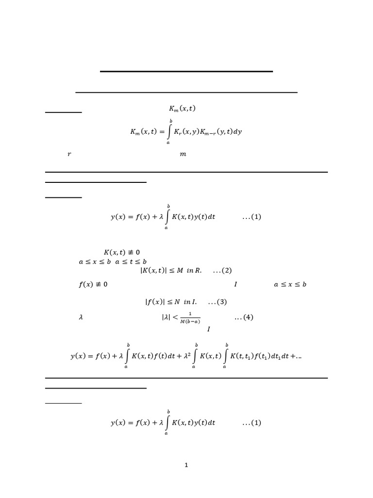 Successive Approximations in Integral Equations | PDF | Integral ...