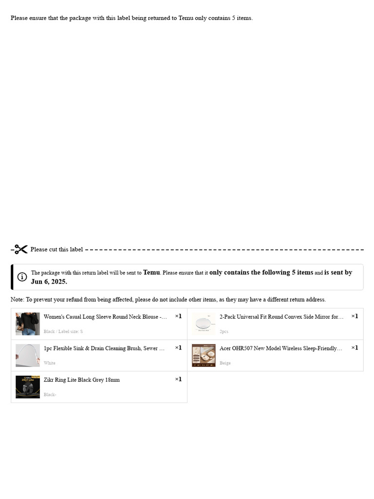 View Return Label and Instructions | PDF