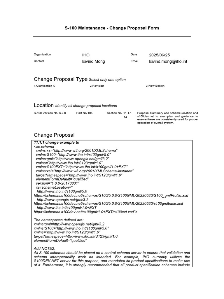 S-100WG10 - 2025 - 04.09 - EN - Appendix A - S-100 Change Proposal Form ...