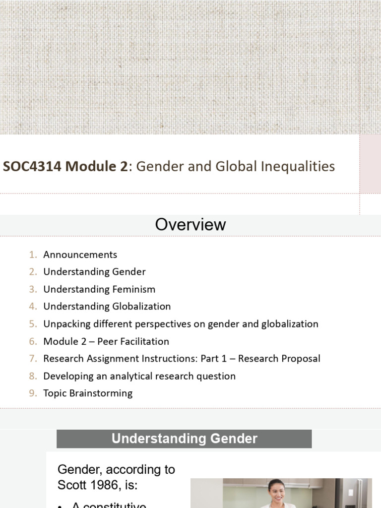 Lecture 2 - Gender and Global Inequalities | PDF | Gender | Gender Studies
