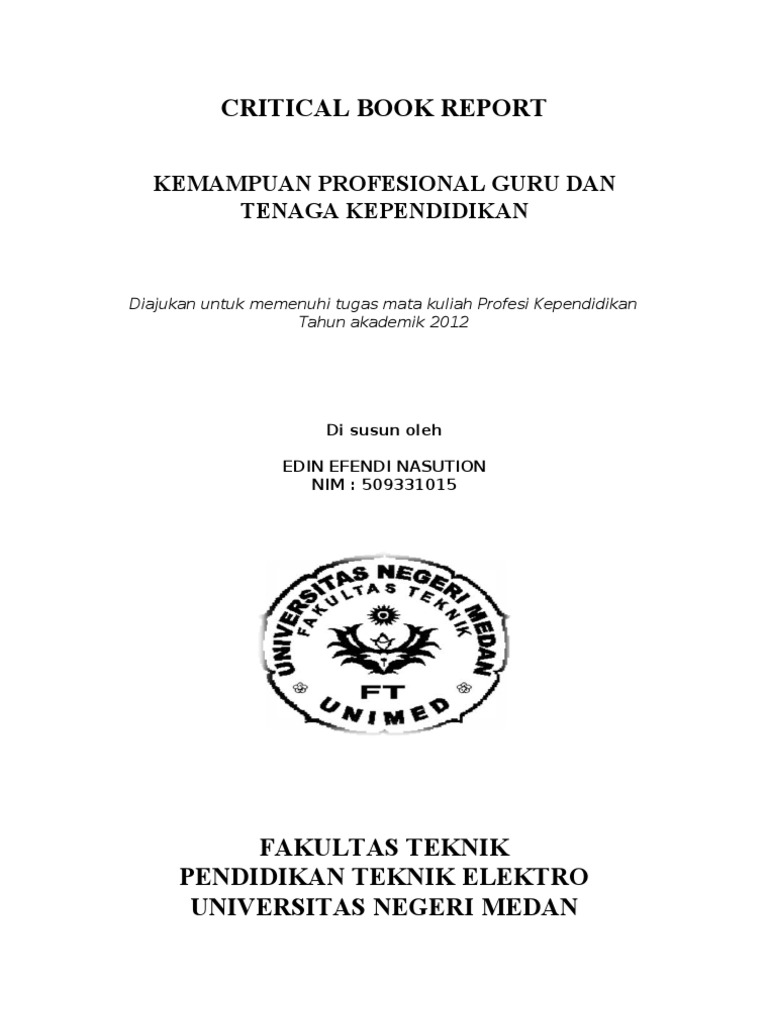 Contoh Makalah Critical Book Report Dikdasmen