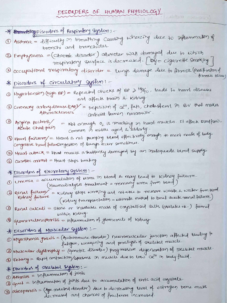 Disorders of Human Physiology | PDF