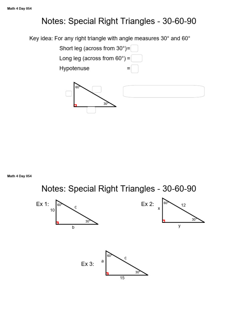 30-60-90 Triangle Properties | PDF