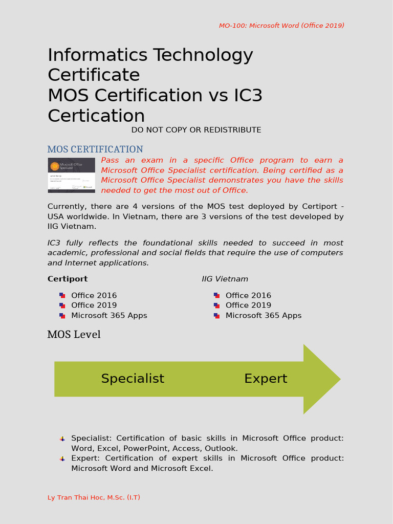 MO-100 Microsoft Word Certification Guide | PDF | Microsoft Office ...