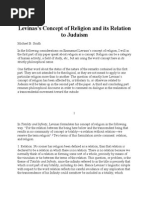 Levinas's Concept of Religion and Its Relation to Judaism