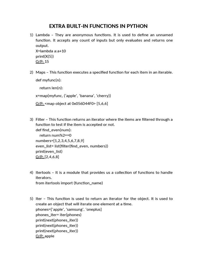 Python Built-in Functions Explained | PDF | Anonymous Function ...